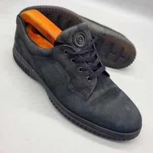 Ecco Sneakers Women's Size 9.5 Soft Low Top Cushioned Footbed Black Suede